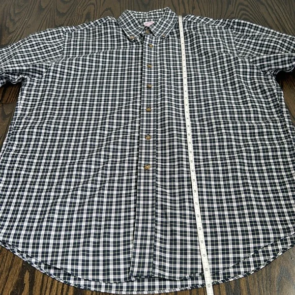 Vintage Brooks Brothers 90s Navy Plaid Button-Down Dress Casual Shirt Men Large - Picture 7 of 10
